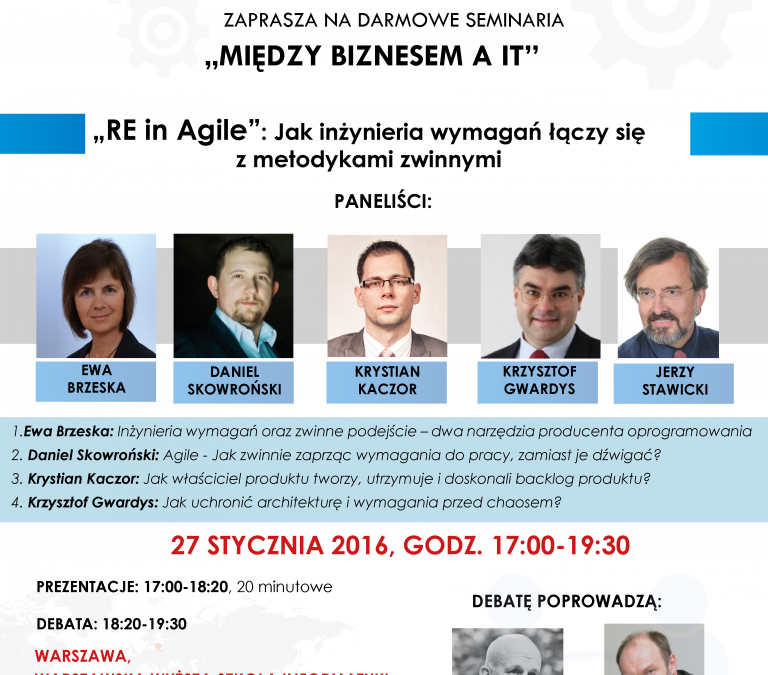 Krystian Kaczor prelegentem seminarium RE in AGILE